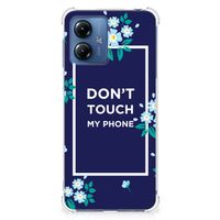 Motorola Moto G14 Anti Shock Case Flowers Blue DTMP - thumbnail