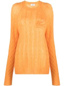 ETRO pull en maille torsadée à logo brodé - Orange