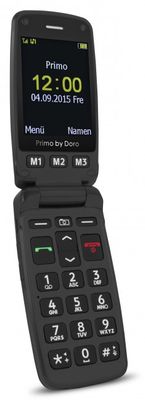 Primo by DORO 406 Senioren clamshell telefoon Met laadstation, SOS-knop Zwart