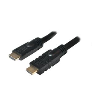 LogiLink CHA0030 HDMI-kabel HDMI Aansluitkabel HDMI-A-stekker, HDMI-A-stekker 30.00 m Zwart 4K UHD, Vergulde steekcontacten