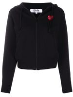 Comme Des Garçons Play hoodie zippé à patch logo - Noir