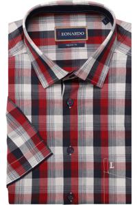 Leonardo by Jupiter Casual Modern Fit Overhemd Korte mouw rood