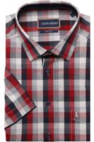 Leonardo by Jupiter Casual Modern Fit Overhemd Korte mouw rood - thumbnail