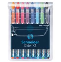 Schneider Schreibgeräte Slider Basic Zwart, Blauw, Lichtblauw, Lichtgroen, Oranje, Roze, Rood, Violet Stick balpen Extra vet 8 stuk(s)