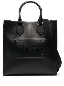 Dolce & Gabbana sac cabas en cuir à logo embossé - Noir