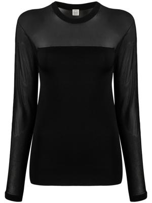 TOTEME Semi-doorzichtige top - Zwart
