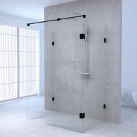 Sanituba Complete Profielloze Inloopdouche XL 80x200 cm Zwart Mat