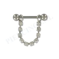 Tepelpiercing hanger kristal - thumbnail