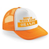 Koningsdag snapback/cap - code oranje - oranje/wit - pet - unisex - thumbnail