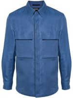 Zegna chemise en lin - Bleu