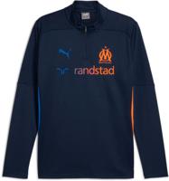 PUMA Olympique Marseille Trainingstrui 1/4 Zip 2024-2025 Donkerblauw Blauw Oranje