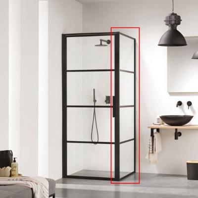 Inloopdouche Sealskin Get Wet Impact Zijwand 100x210cm Mat Zwart Helder Glas