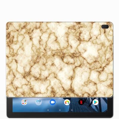 Lenovo Tab E10 Tablet Back Cover Marmer Goud Lenovo Tab E10 Tablet Back Cover Marmer Goud