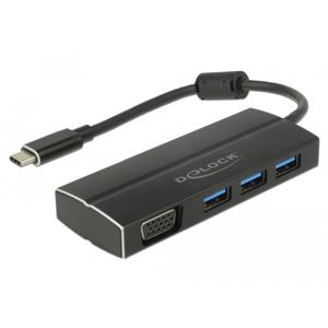 DeLOCK DeLOCK USB-C 3.1 > 3x USB-A 3.0 Hub + 1x VGA