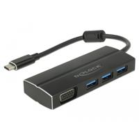 DeLOCK DeLOCK USB-C 3.1 > 3x USB-A 3.0 Hub + 1x VGA - thumbnail