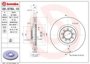 Remschijf BREMBO, Remschijftype: Binnen geventileerd, u.a. für Iveco