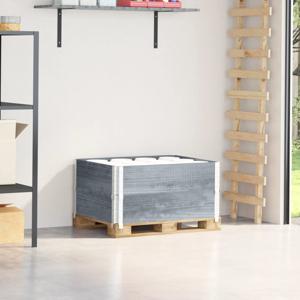 Palletopzetranden 2 st 80x60 cm massief grenenhout grijs