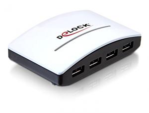 DeLOCK USB 3.0 External HUB 4 Port 5000 Mbit/s Zwart, Wit