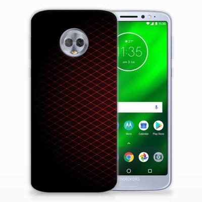Motorola Moto G6 Plus TPU bumper Geruit Rood