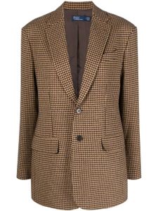 Polo Ralph Lauren blazer en tweed à motif pied-de-poule - Marron