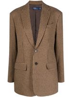 Polo Ralph Lauren blazer en tweed à motif pied-de-poule - Marron - thumbnail