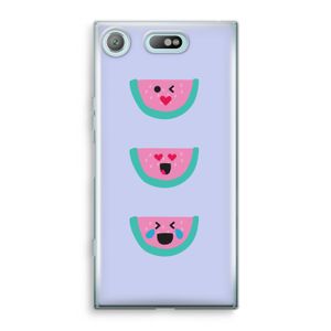 Smiley watermeloen: Sony Xperia XZ1 Compact Transparant Hoesje