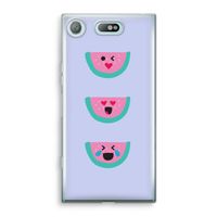 Smiley watermeloen: Sony Xperia XZ1 Compact Transparant Hoesje - thumbnail