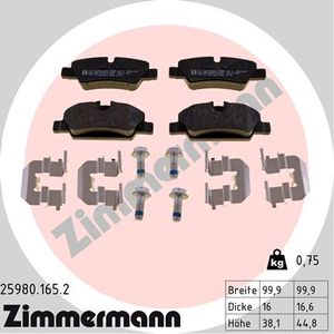 Remblokkenset, schijfrem ZIMMERMANN, u.a. fÃ¼r Mini