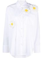 MSGM chemise à fleurs appliquées - Blanc - thumbnail