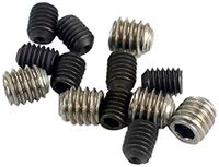 Set (grub) screws, 3x4mm (8)/ 4x4mm (stainless) (4)