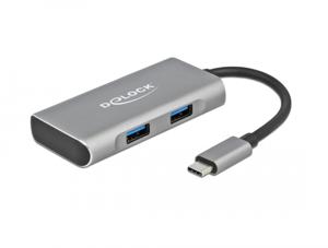 DeLOCK 63260 interface hub USB 3.2 Gen 2 (3.1 Gen 2) Type-C 10000 Mbit/s Grijs