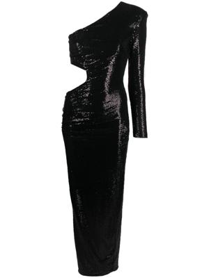 NISSA Metallic maxi-jurk - Zwart