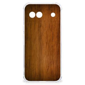 Google Pixel 8A Stevig Telefoonhoesje Donker Hout