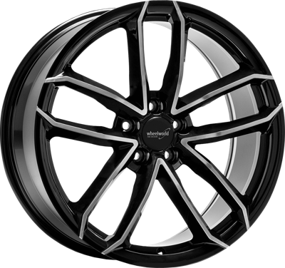 WHEELWORLD WH33 Zwart Spiegel-gepolijst