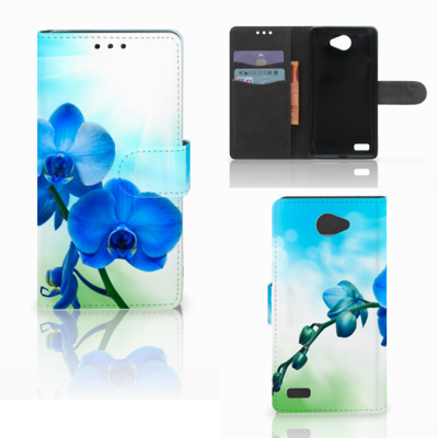 LG Bello 2 Hoesje Orchidee Blauw - Cadeau voor je Moeder LG Bello 2 Hoesje Orchidee Blauw - Cadeau voor je Moeder