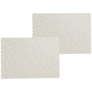 4x stuks stevige luxe Tafel placemats Stones wit 30 x 43 cm