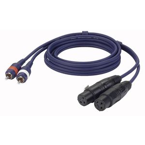 DAP FL25 verloopkabel 2x XLR female naar 2x RCA 3m