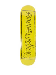 Supreme x KAWS planche de skateboard à logo - Jaune