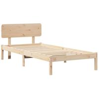 vidaXL Bedframe met Hoofdbord 90x200 cm van Massief Grenenhout