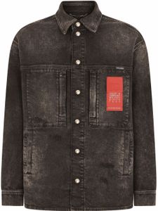 Dolce & Gabbana veste en jean à logo imprimé - Noir