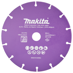 Makita Accessoires Doorslijpschijf 180x22,23x1,3mm - B-53702 B-53702