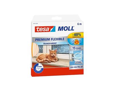 Tesa Tochtband - o profiel - 6m x 1-7mm - transparant Tesa Tochtband - o profiel - 6m x 1-7mm - transparant