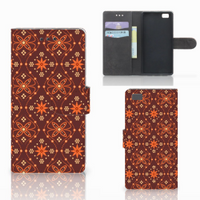 Huawei Ascend P8 Lite Telefoon Hoesje Batik Brown - thumbnail