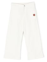 Kenzo Kids pantalon en coton à logo brodé - Tons neutres