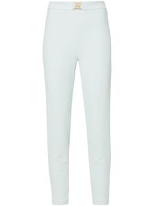 Elisabetta Franchi pantalon droit à patch logo - Bleu