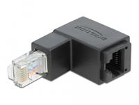 Delock 86423 Adapter RJ45-stekker naar beneden haaks > RJ45-aansluiting Cat.6 UTP