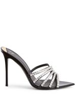 Giuseppe Zanotti mules Intriigo Baguette 105 mm à ornements en cristal - Noir