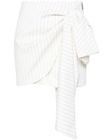 MSGM bow-detail pinstriped miniskirt - Blanc