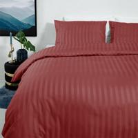 Dekbed Discounter Satin Stripes - Bordeaux 2-persoons (200 x 200/220 cm + 2 kussenslopen) Dekbedovertrek