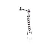 Jeweled Barbell with Charm Chirurgisch staal 316L / Belegde messing Barbells